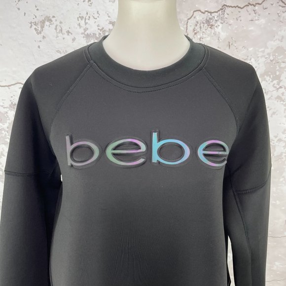 Bebe Long Sleeve Logo Crewneck  Sweatshirt XL NWT - Picture 3 of 9
